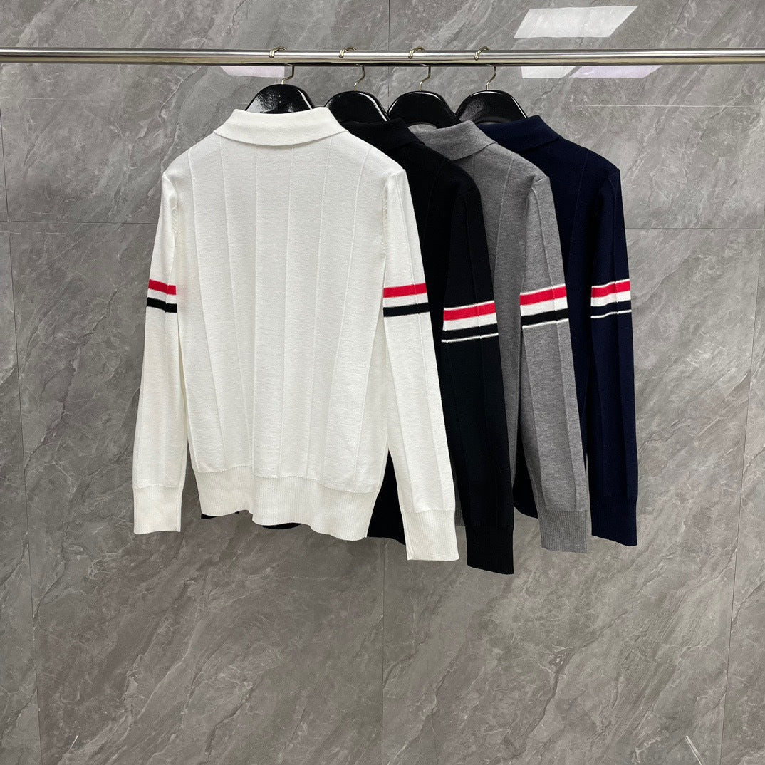 Thom BrowneClassic V-Neck Knitted Cardigan Sweater