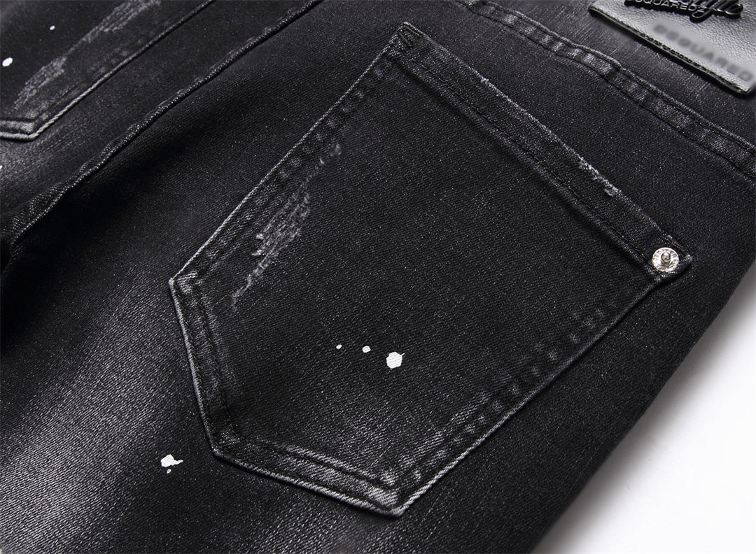 DSQ2 Men's Slim Fit Ripped Black Jeans – Italian Design