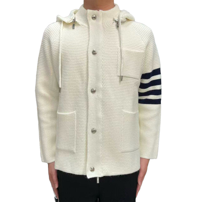 Thom BrowneClassic V-Neck Knitted Cardigan Sweater
