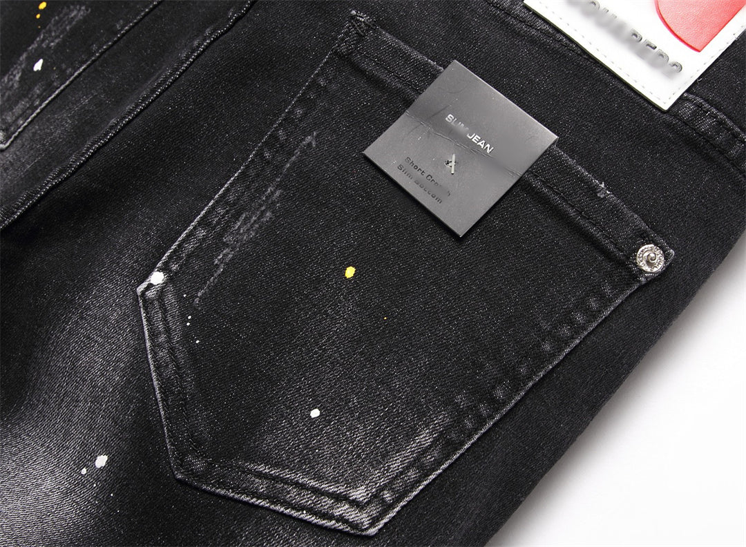DSQ2 Men's Slim Fit Stretch Jeans – Dark Wash with Signature Logo Label