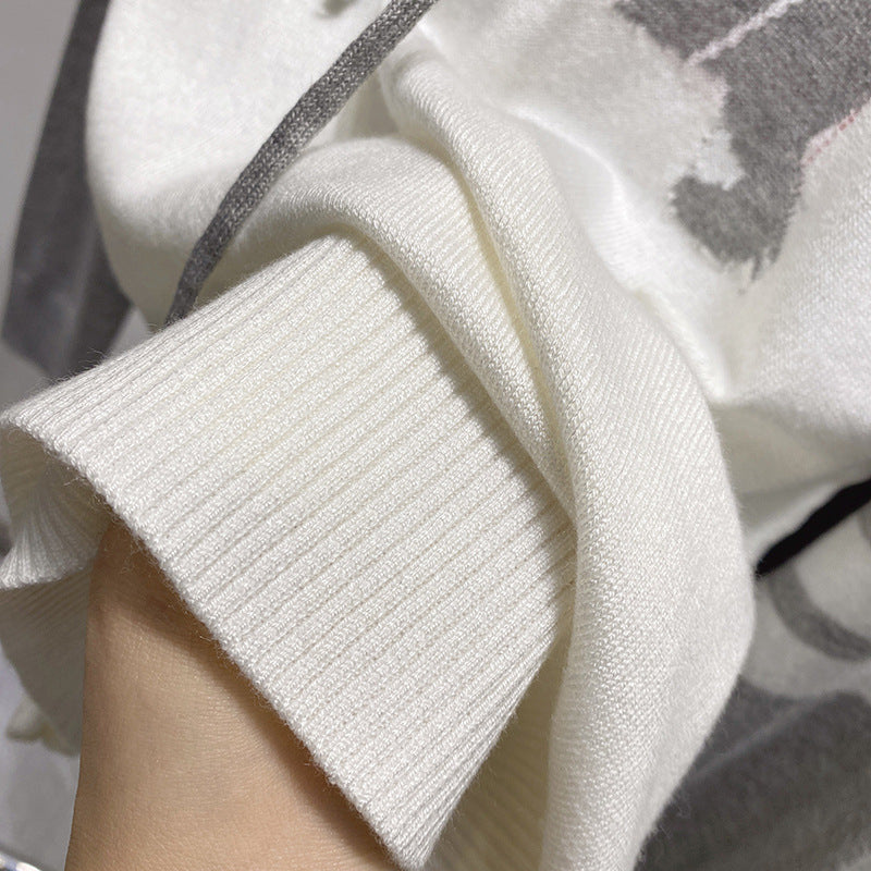 Thom BrowneJapanese Cotton Knitted Sweatshirt - Partial Button Front
