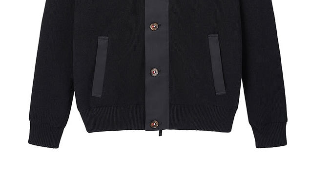 Hooded knitted down jacket