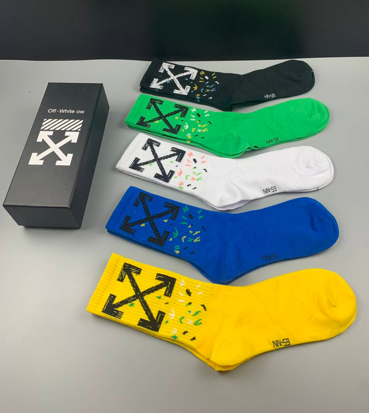 OFF-WHITE Pure Cotton Mid-Length Socks