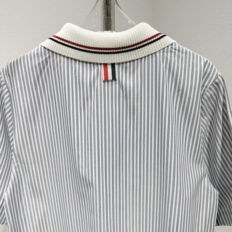 Thom BrowneWomen's Striped Cotton Shirt Dress with Button Front