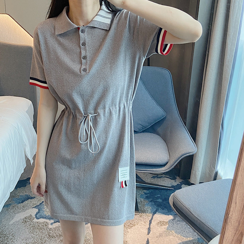 Women's Cotton Ice Silk Dress - Partial Button Front | Made in Japan