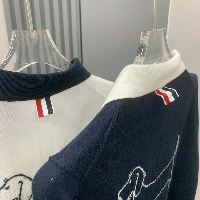 Thom BrowneWomen's Casual Cotton T-Shirt - Japanese Craftsmanship