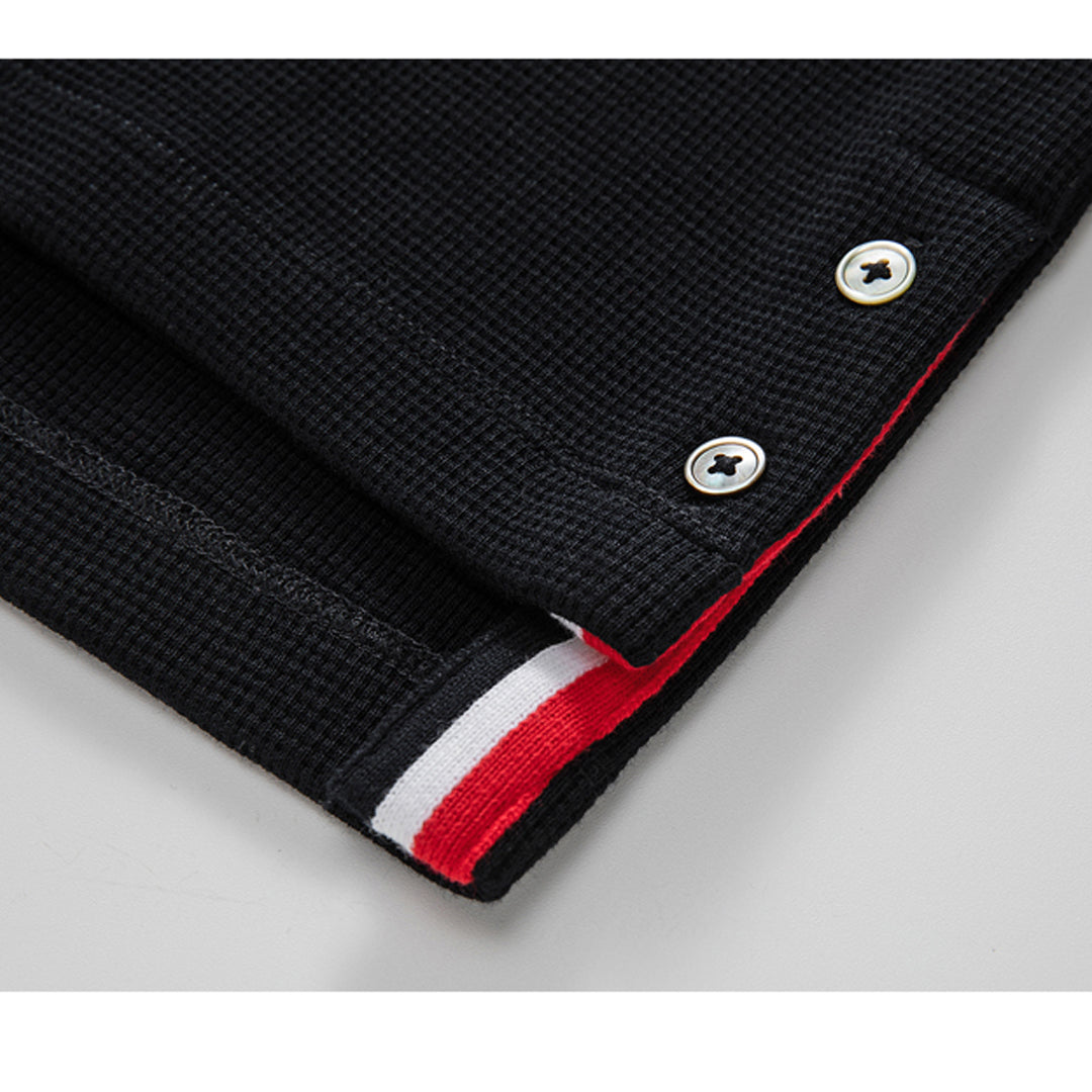 Thom BrowneMen's Embroidered Polo Shirt | 4-Bar Detail | Heritage Grosgrain Trim