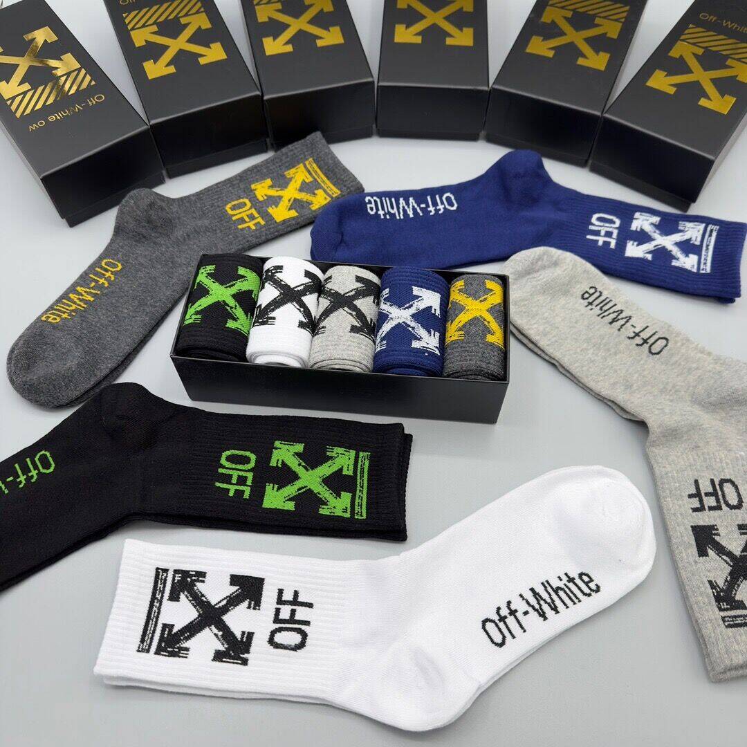OFF-WHITE Pure Cotton Mid-Length Socks