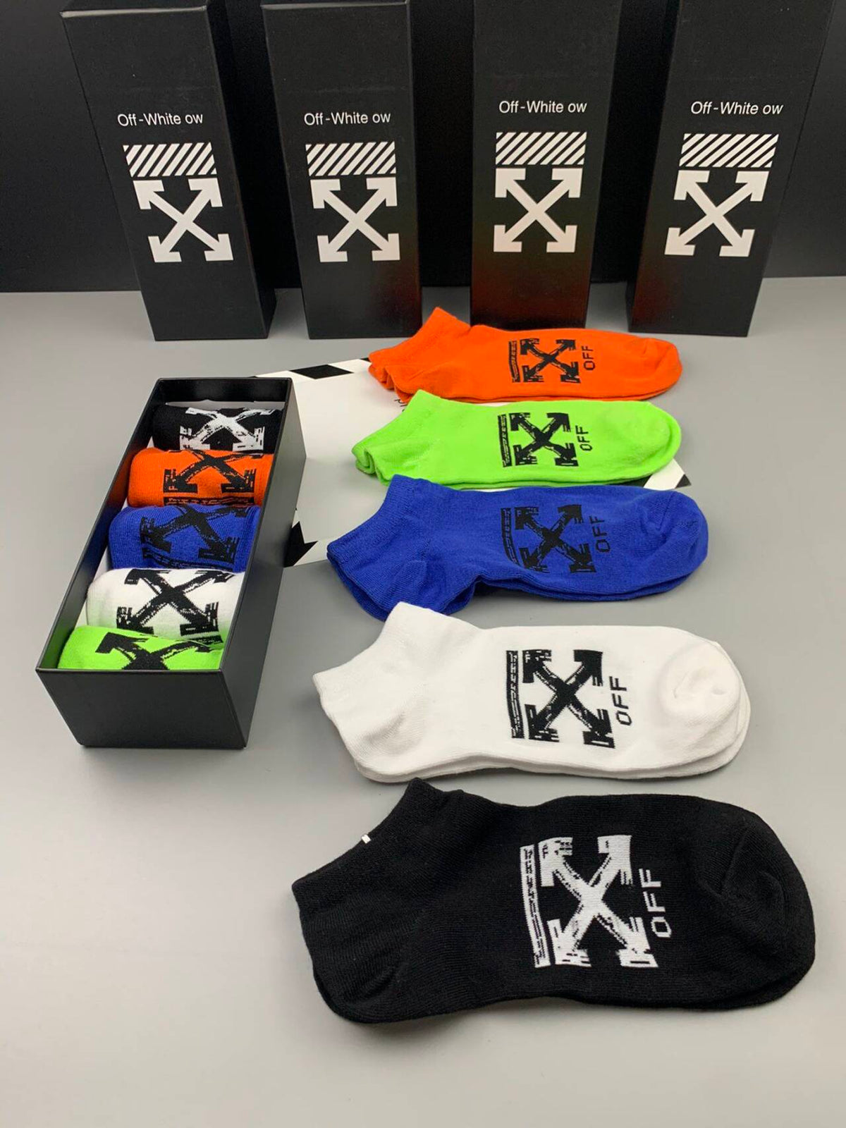 OFF-WHITE Pure cotton low-cut socks