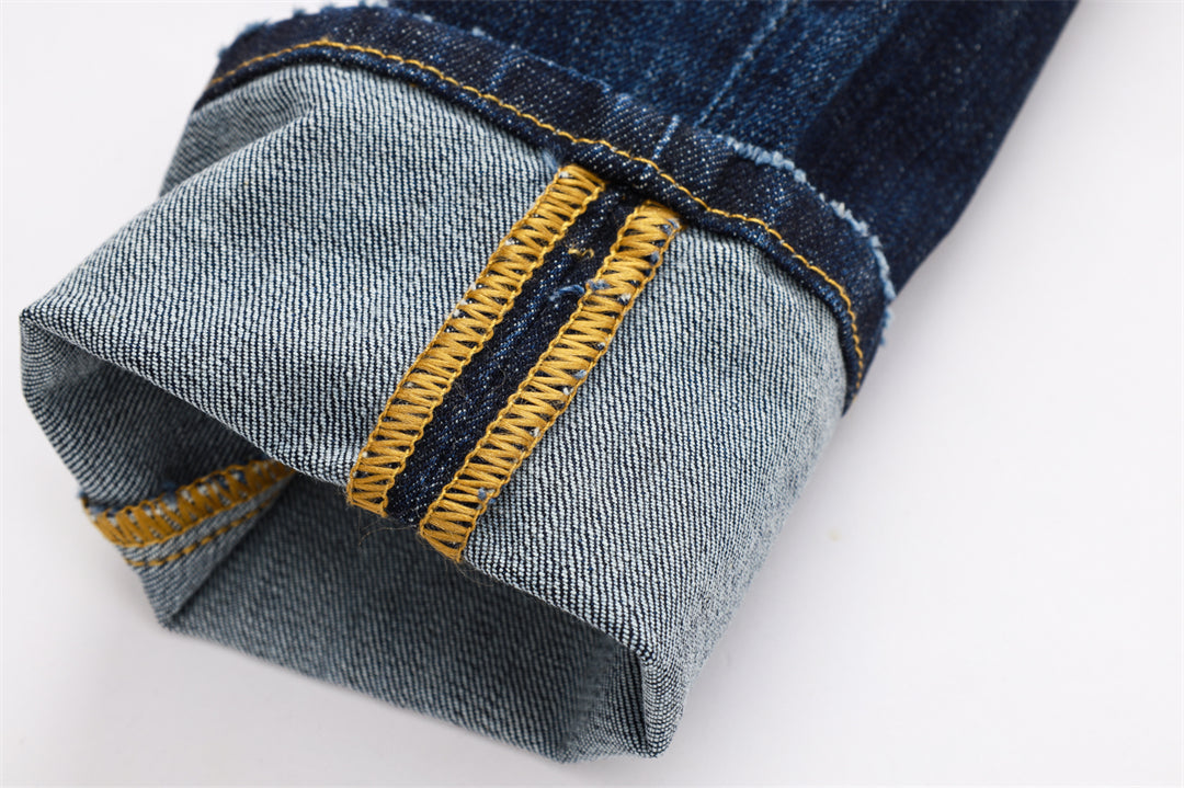 DSQ2 Men's Slim Fit Ripped Jeans – Dark Wash Stretch Denim