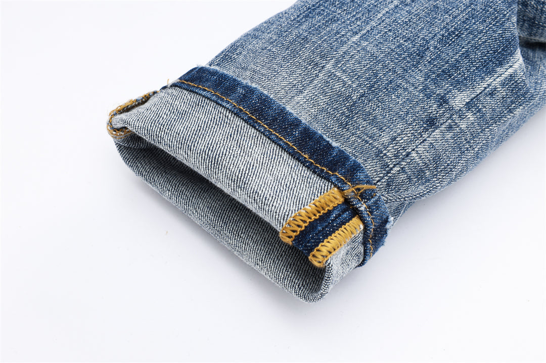 DSQ2 Men's Slim Fit Ripped Jeans – Dark Wash Stretch Denim