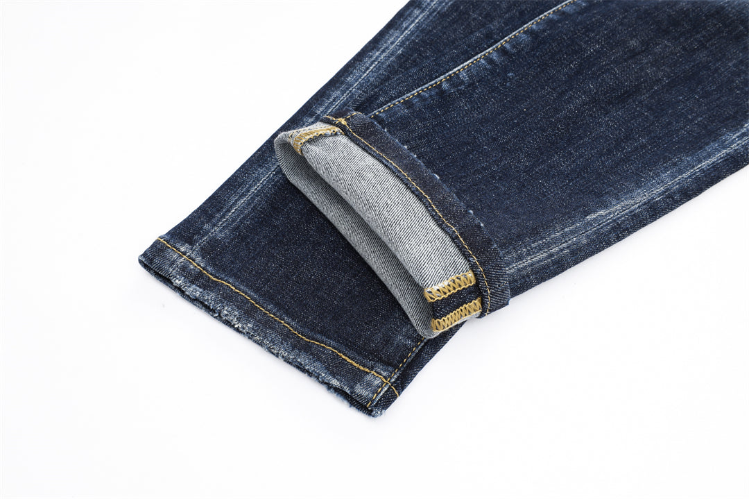 DSQ2 Men's Slim Fit Jeans – Dark Wash Stretch Denim