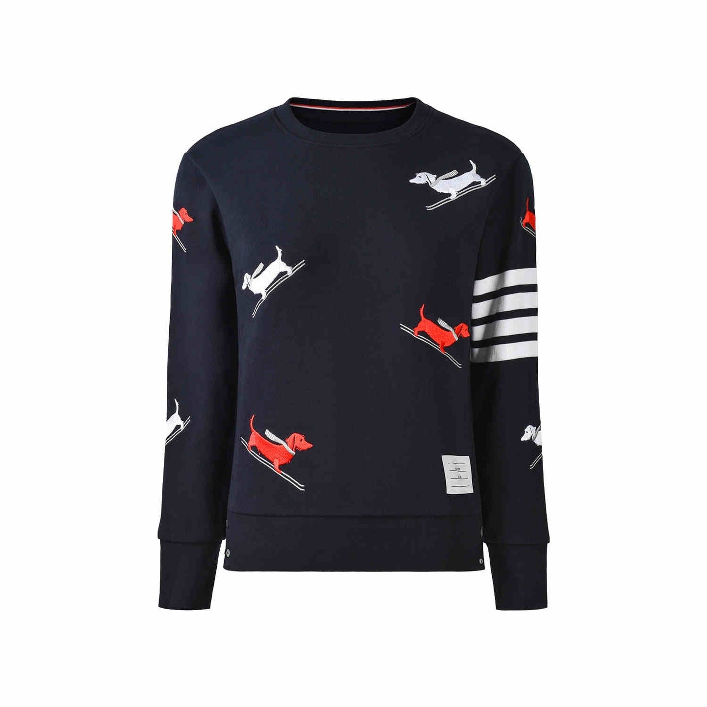 Thom Browne4-Bar Puppy Embroidered Crew Neck Sweatshirt - Premium Pullover