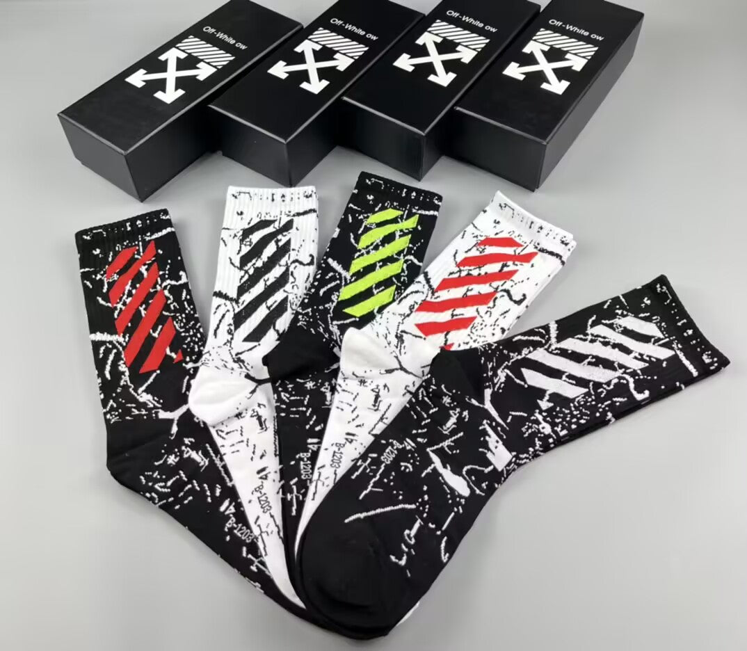 OFF-WHITE Pure Cotton Mid-Length Socks