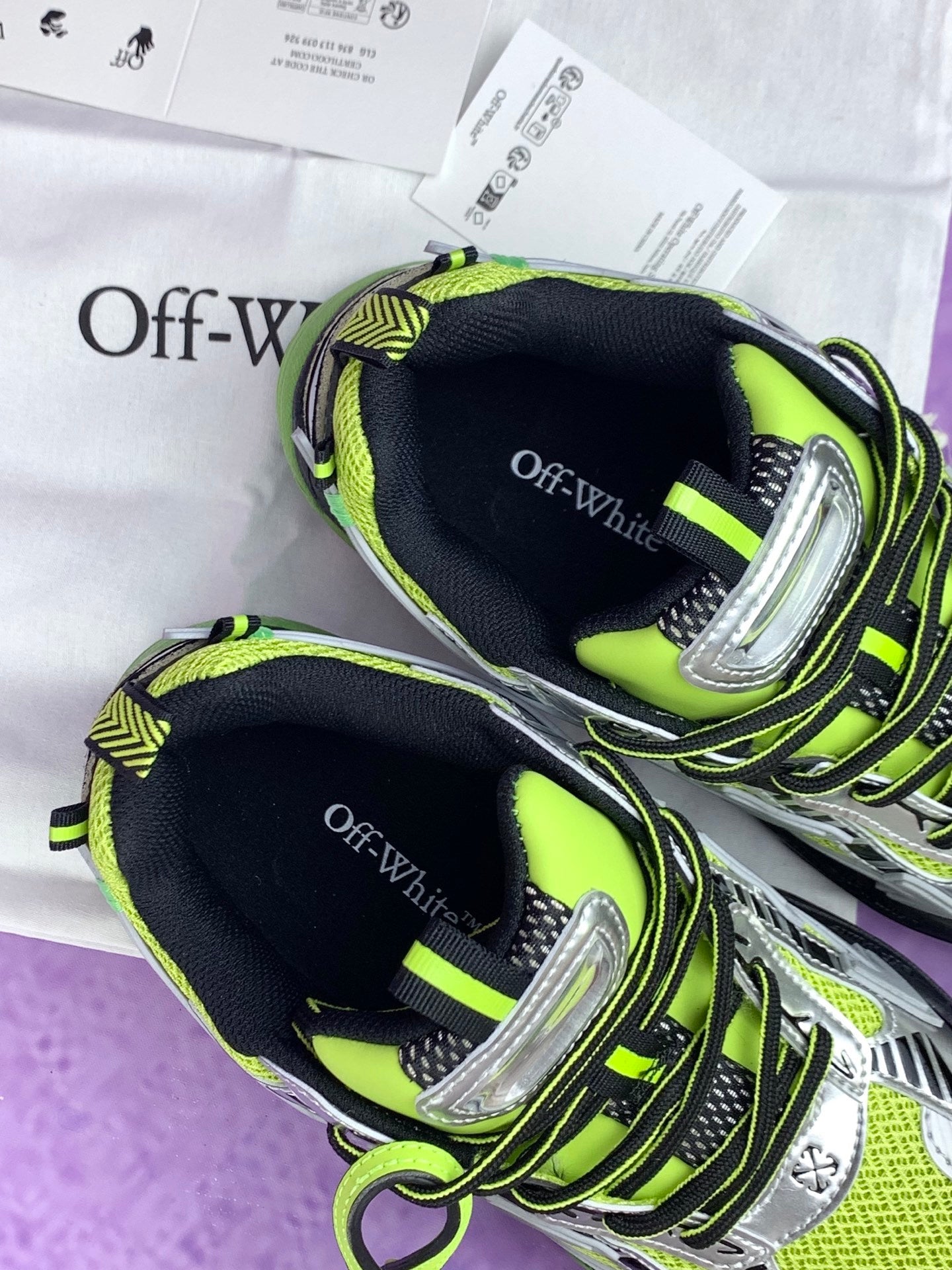 Off-White Black and Green Sneakers