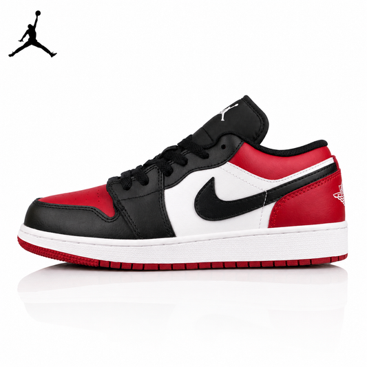 Air Jordan 1 Low Black/Red Toe — Men's 553558-161, Women's 553560-612