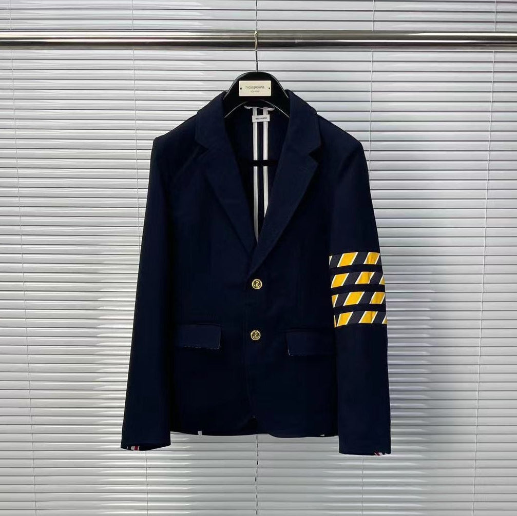 Thom Browne4-Bar Diagonal Stripe Jacket with Signature Grosgrain Detail