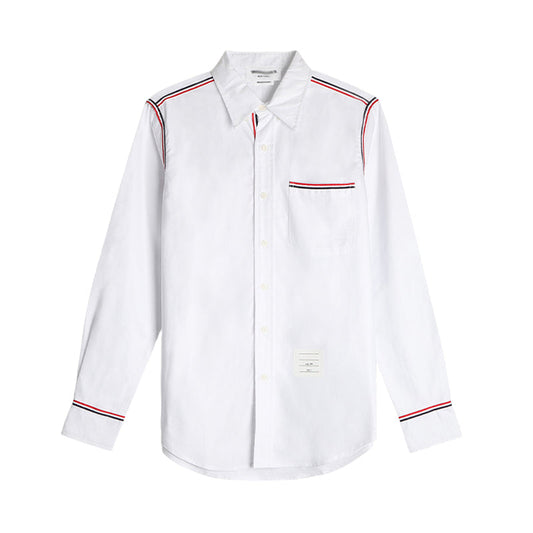 Thom BrowneMen's Oxford Elastic Business Shirt - Premium Cotton Dress Shirt