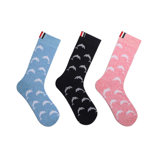 Thom BrowneDolphin Pattern Cotton Socks - Premium 3-Pair Pack