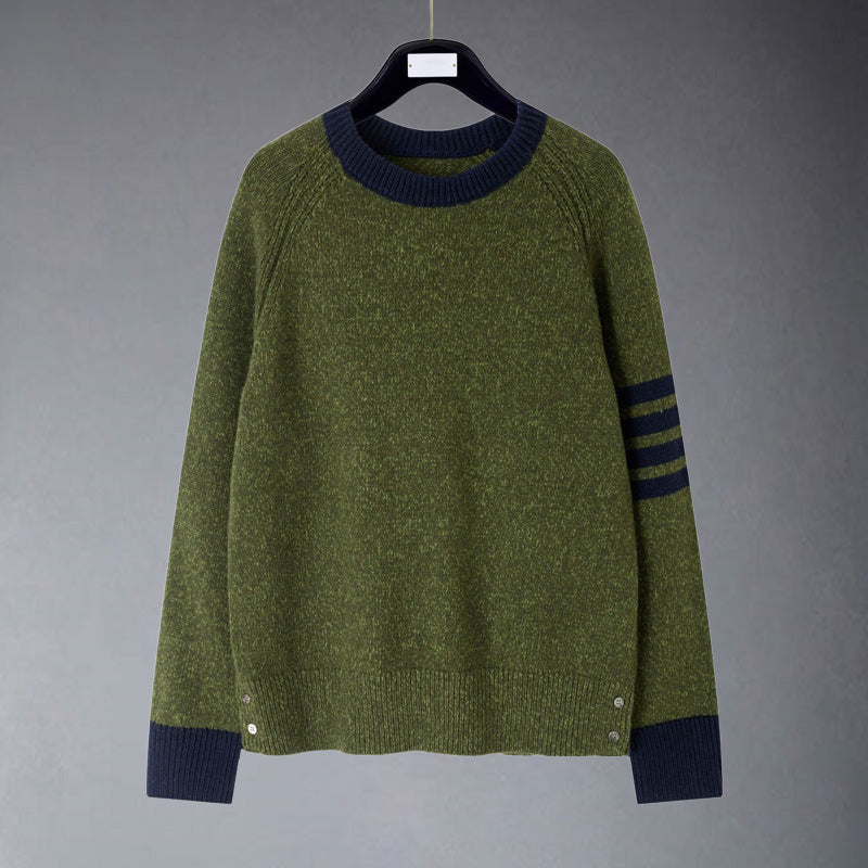 Thom Browne4-Bar Cotton Wool Knitted Cardigan - Premium Military Green