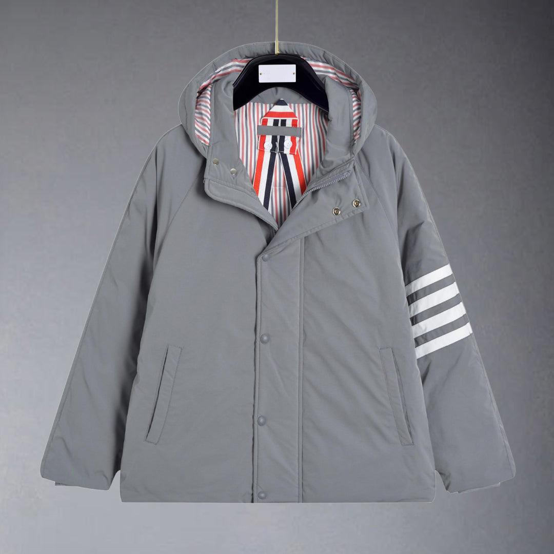 Thom BrownePremium 4-Bar Wool Blend Coat - 80% Pure Wool