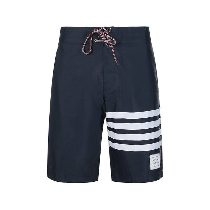 Thom BrowneMen's Sports Shorts - 100% Polyamide with 4-Bar Stripe Detail