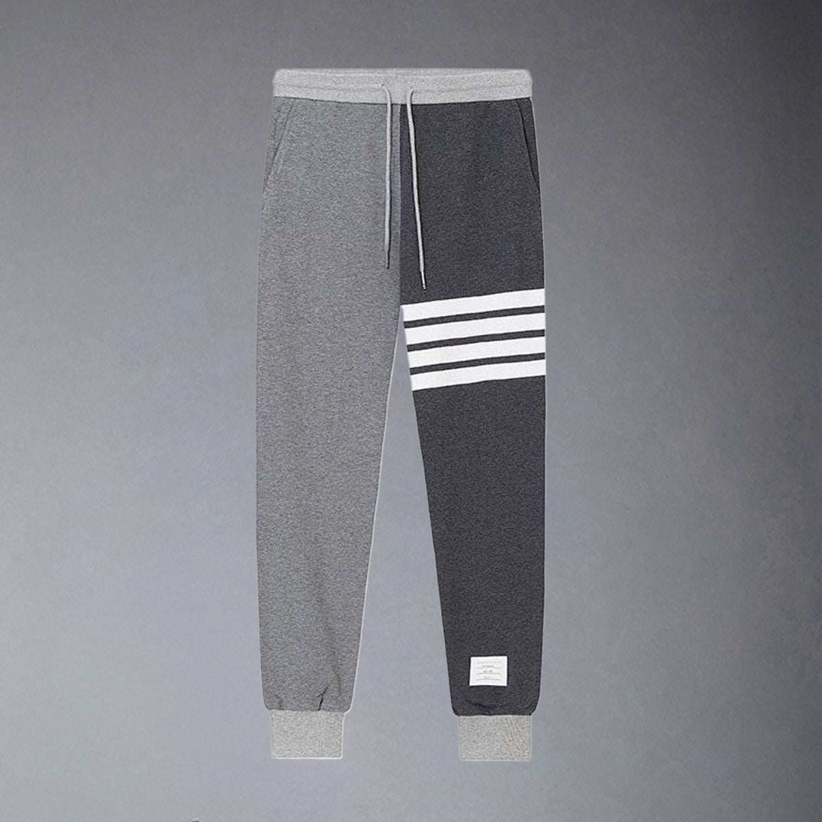 Thom BrowneMen's Sports Pants - 100% Cotton with 4-Bar Stripe Detail