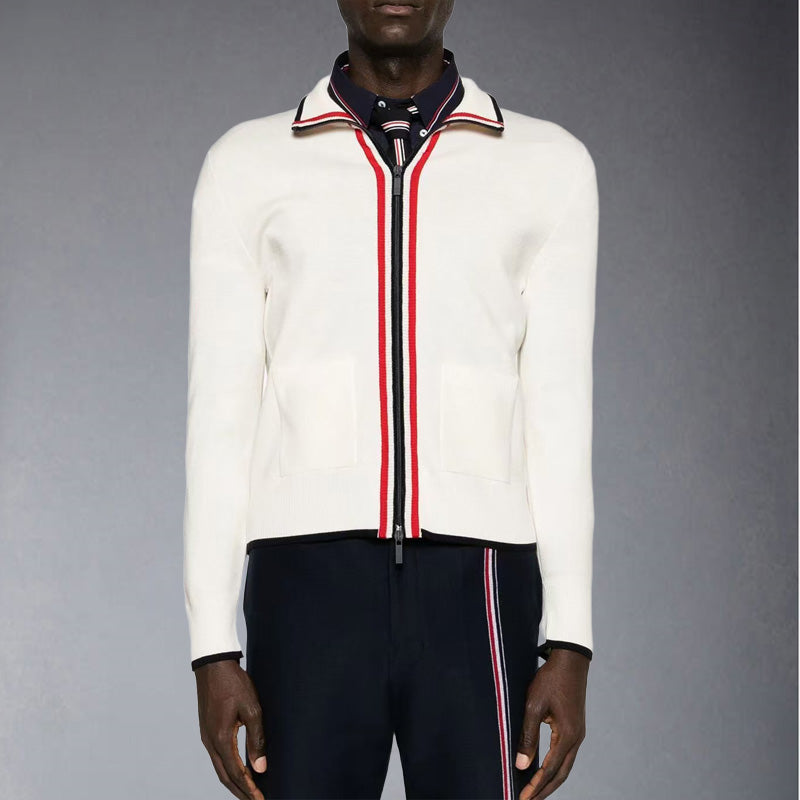 Cotton Wool Knitted Cardigan - Premium White Button-Up
