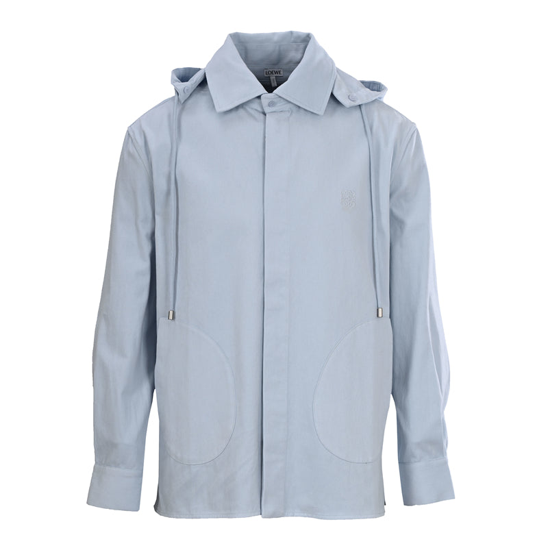 LOEWE  Cotton Long-Sleeve Hooded Shirt Jacket with Detachable Panels