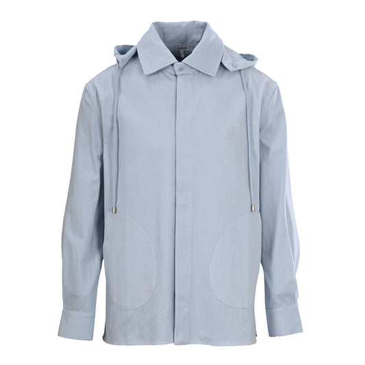 LOEWE  Cotton Long-Sleeve Hooded Shirt Jacket with Detachable Panels