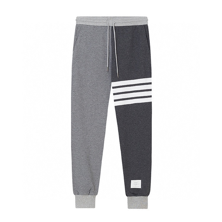 Thom BrowneMen's Sports Pants - 100% Cotton with 4-Bar Stripe Detail