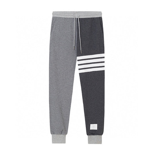 Thom BrowneMen's Sports Pants - 100% Cotton with 4-Bar Stripe Detail