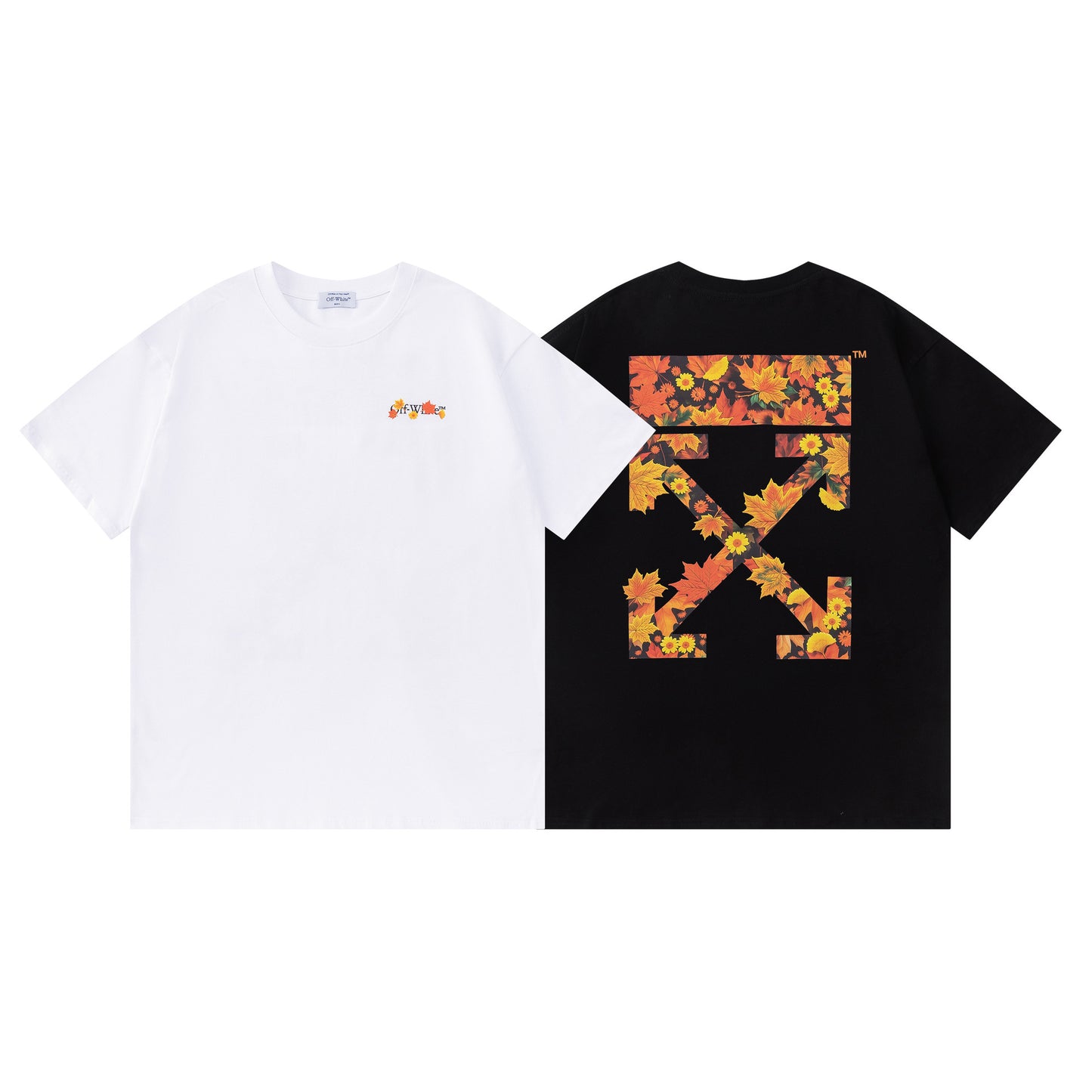 OFF-WHITE  Chrysanthemum-pattern T-shirt
