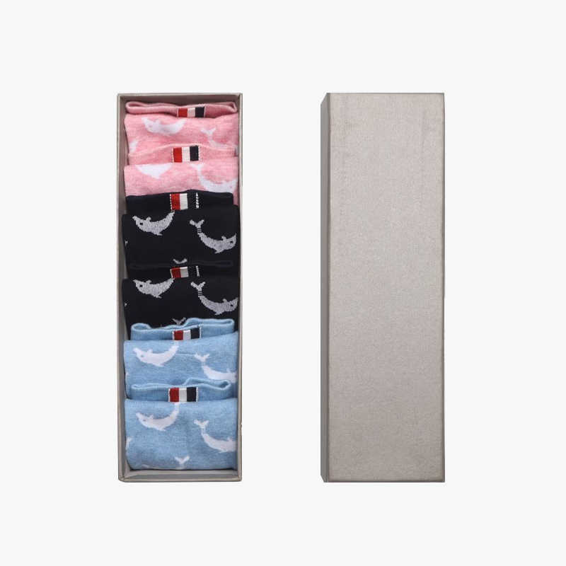 Thom BrowneDolphin Pattern Cotton Socks - Premium 3-Pair Pack