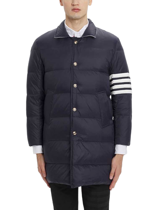 Thom BrownePremium 4-Bar Mid-Length Down Jacket - 90% White Duck Down