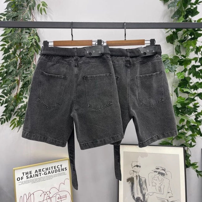 OFF-Whlte Lettering denim shorts#27