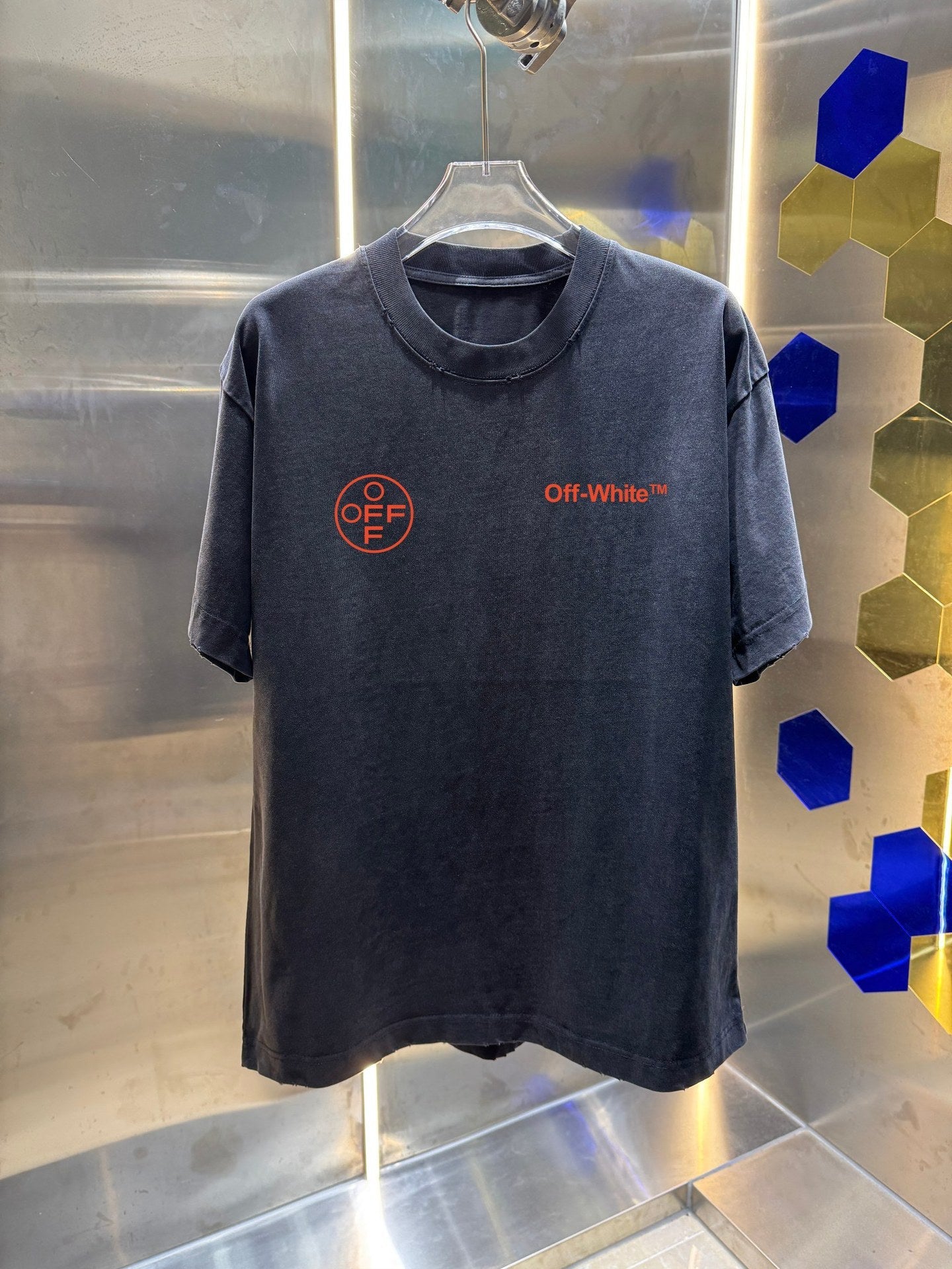 OFF-WHITE  Distressed graphic T-shirt