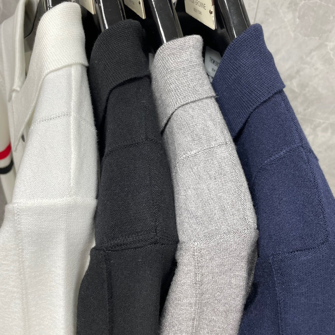Thom BrowneClassic V-Neck Knitted Cardigan Sweater