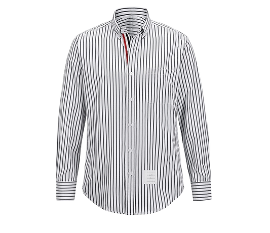 Men's 100% Cotton Striped Business Shirt - Professional Dress Shirt with Classic Stripe Pattern