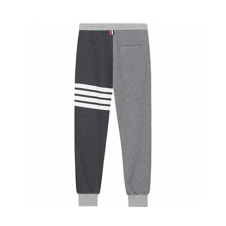 Thom BrowneMen's Sports Pants - 100% Cotton with 4-Bar Stripe Detail