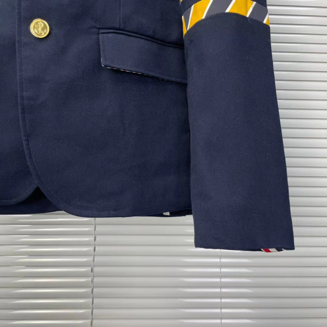 Thom Browne4-Bar Diagonal Stripe Jacket with Signature Grosgrain Detail