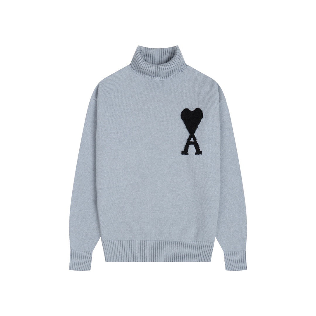 AMI PARISTurtleneck Premium Alpaca Wool & Cotton Sweater (8 Colors)