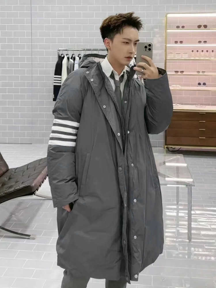 Thom BrownePremium 4-Bar Long Down Jacket - 90% White Duck Down