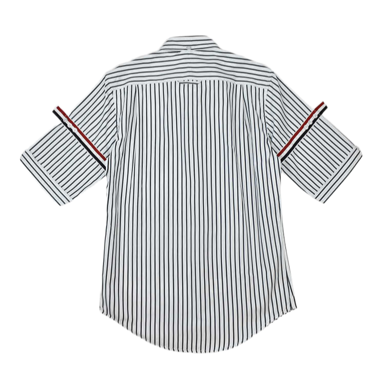 Thom BrowneMen's Striped Oxford Shirt - Premium Cotton Button Front Dress Shirt