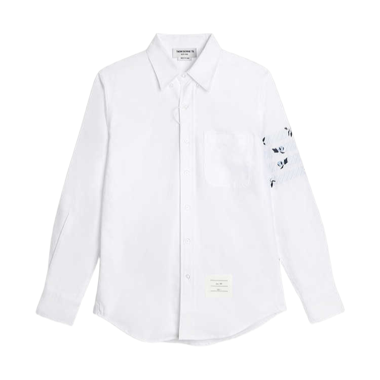 Thom BrownePremium Oxford Cotton Embroidered Flower Shirt