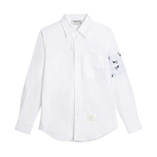 Thom BrownePremium Oxford Cotton Embroidered Flower Shirt