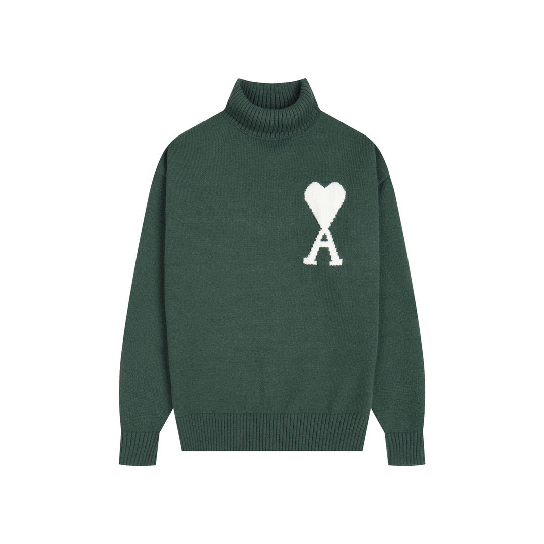 AMI PARISTurtleneck Premium Alpaca Wool & Cotton Sweater (8 Colors)