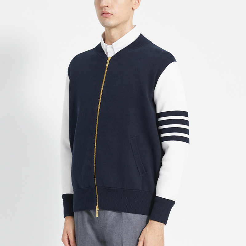 Thom Browne4-Bar Back Stripe Jacket with Signature Grosgrain Detail