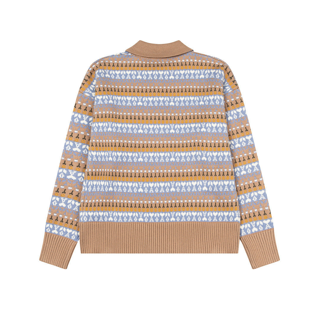 AMIPARIS Premium Pure Cotton Knitted Polo Sweater