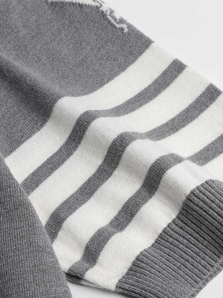 Thom BrowneMen's Refined Knit Polo Shirt | 4-Bar Detail | Signature Grosgrain